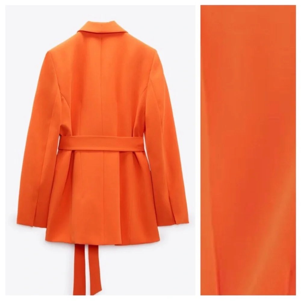 ZARA BELTED TUXEDO COLLAR BLAZER - Picture 13 of 13